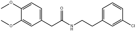 N-[2-(3-chlorophenyl)ethyl]-2-(3,4-dimethoxyphenyl)acetamide 化学構造式