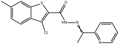3-chloro-6-methyl-N-[(E)-1-pyridin-2-ylethylideneamino]-1-benzothiophene-2-carboxamide Struktur