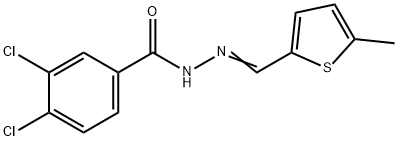 3,4-dichloro-N-[(E)-(5-methylthiophen-2-yl)methylideneamino]benzamide Struktur