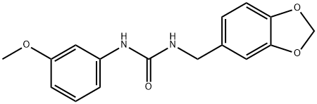 1-(1,3-benzodioxol-5-ylmethyl)-3-(3-methoxyphenyl)urea 结构式