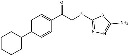 2-[(5-amino-1,3,4-thiadiazol-2-yl)sulfanyl]-1-(4-cyclohexylphenyl)ethanone Struktur