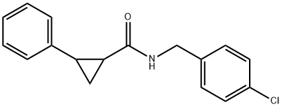 N-[(4-chlorophenyl)methyl]-2-phenylcyclopropane-1-carboxamide,557781-15-4,结构式