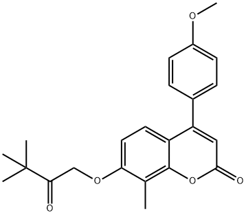 7-(3,3-dimethyl-2-oxobutoxy)-4-(4-methoxyphenyl)-8-methylchromen-2-one Structure