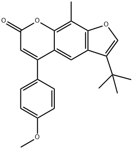 3-tert-butyl-5-(4-methoxyphenyl)-9-methylfuro[3,2-g]chromen-7-one Struktur
