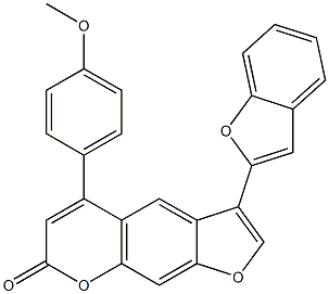 3-(1-benzofuran-2-yl)-5-(4-methoxyphenyl)furo[3,2-g]chromen-7-one 化学構造式