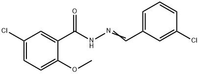 5-chloro-N-[(E)-(3-chlorophenyl)methylideneamino]-2-methoxybenzamide Structure