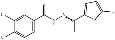 3,4-dichloro-N-[(E)-1-(5-methylthiophen-2-yl)ethylideneamino]benzamide 结构式