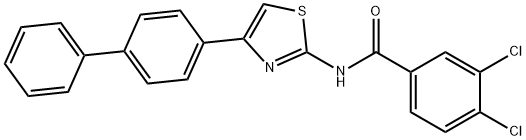 3,4-dichloro-N-[4-(4-phenylphenyl)-1,3-thiazol-2-yl]benzamide,574716-76-0,结构式