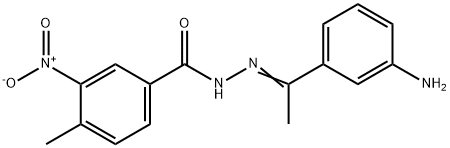 N-[(E)-1-(3-aminophenyl)ethylideneamino]-4-methyl-3-nitrobenzamide 化学構造式