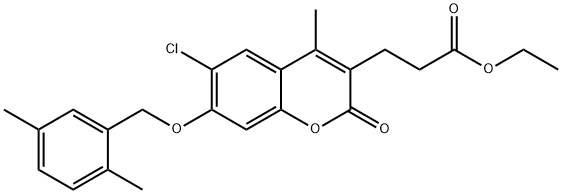 ethyl 3-[6-chloro-7-[(2,5-dimethylphenyl)methoxy]-4-methyl-2-oxochromen-3-yl]propanoate|