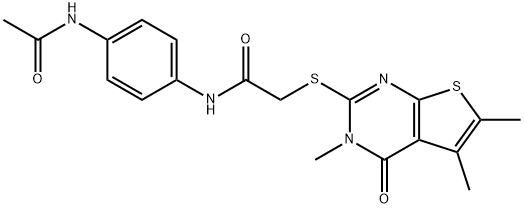 N-(4-acetamidophenyl)-2-(3,5,6-trimethyl-4-oxothieno[2,3-d]pyrimidin-2-yl)sulfanylacetamide Struktur