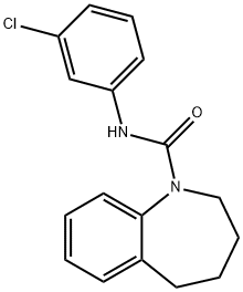 N-(3-chlorophenyl)-2,3,4,5-tetrahydro-1-benzazepine-1-carboxamide 结构式