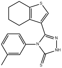 4-(3-methylphenyl)-3-(4,5,6,7-tetrahydro-1-benzothiophen-3-yl)-1H-1,2,4-triazole-5-thione Structure