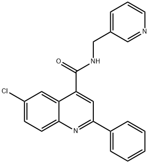 6-chloro-2-phenyl-N-(pyridin-3-ylmethyl)quinoline-4-carboxamide Structure