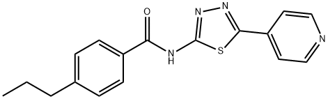 4-propyl-N-(5-pyridin-4-yl-1,3,4-thiadiazol-2-yl)benzamide Struktur