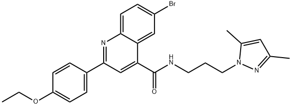 6-bromo-N-[3-(3,5-dimethylpyrazol-1-yl)propyl]-2-(4-ethoxyphenyl)quinoline-4-carboxamide Structure