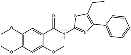 N-(5-ethyl-4-phenyl-1,3-thiazol-2-yl)-2,4,5-trimethoxybenzamide Struktur
