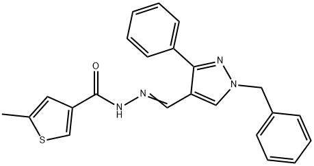 N-[(E)-(1-benzyl-3-phenylpyrazol-4-yl)methylideneamino]-5-methylthiophene-3-carboxamide Structure