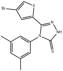 3-(4-bromothiophen-2-yl)-4-(3,5-dimethylphenyl)-1H-1,2,4-triazole-5-thione Structure