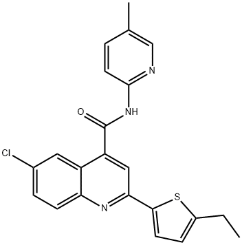 6-chloro-2-(5-ethylthiophen-2-yl)-N-(5-methylpyridin-2-yl)quinoline-4-carboxamide Structure