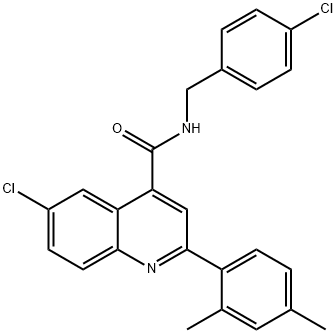 6-chloro-N-[(4-chlorophenyl)methyl]-2-(2,4-dimethylphenyl)quinoline-4-carboxamide Structure