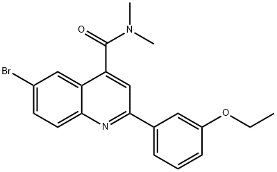 6-bromo-2-(3-ethoxyphenyl)-N,N-dimethylquinoline-4-carboxamide 结构式