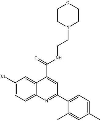 6-chloro-2-(2,4-dimethylphenyl)-N-(2-morpholin-4-ylethyl)quinoline-4-carboxamide Structure