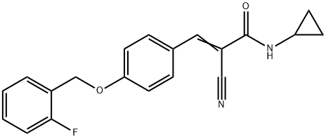 (E)-2-cyano-N-cyclopropyl-3-[4-[(2-fluorophenyl)methoxy]phenyl]prop-2-enamide Structure