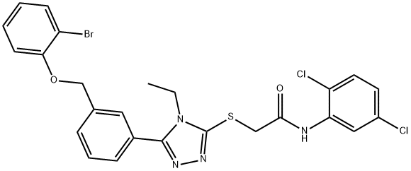 2-[[5-[3-[(2-bromophenoxy)methyl]phenyl]-4-ethyl-1,2,4-triazol-3-yl]sulfanyl]-N-(2,5-dichlorophenyl)acetamide Structure