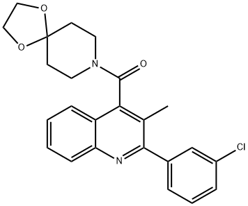 [2-(3-chlorophenyl)-3-methylquinolin-4-yl]-(1,4-dioxa-8-azaspiro[4.5]decan-8-yl)methanone Structure