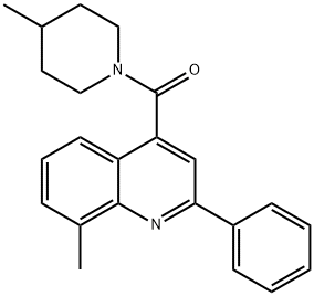 (8-methyl-2-phenylquinolin-4-yl)-(4-methylpiperidin-1-yl)methanone Struktur