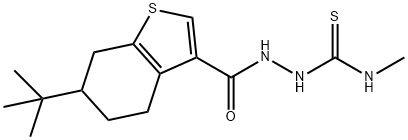 1-[(6-tert-butyl-4,5,6,7-tetrahydro-1-benzothiophene-3-carbonyl)amino]-3-methylthiourea Struktur