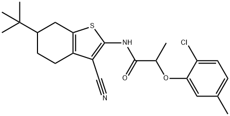 N-(6-tert-butyl-3-cyano-4,5,6,7-tetrahydro-1-benzothiophen-2-yl)-2-(2-chloro-5-methylphenoxy)propanamide Structure