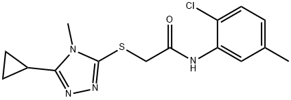 N-(2-chloro-5-methylphenyl)-2-[(5-cyclopropyl-4-methyl-1,2,4-triazol-3-yl)sulfanyl]acetamide 结构式