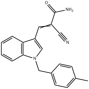 (E)-2-cyano-3-[1-[(4-methylphenyl)methyl]indol-3-yl]prop-2-enamide 化学構造式