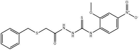 1-[(2-benzylsulfanylacetyl)amino]-3-(2-methoxy-4-nitrophenyl)thiourea Struktur