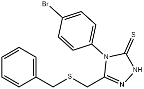 3-(benzylsulfanylmethyl)-4-(4-bromophenyl)-1H-1,2,4-triazole-5-thione Struktur