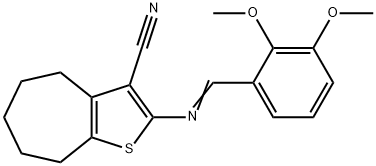 2-[(E)-(2,3-dimethoxyphenyl)methylideneamino]-5,6,7,8-tetrahydro-4H-cyclohepta[b]thiophene-3-carbonitrile Structure