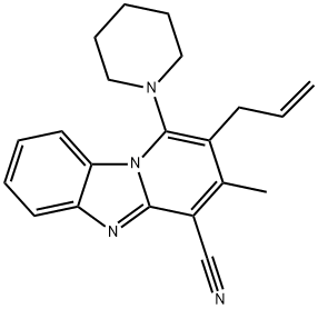 3-methyl-1-piperidin-1-yl-2-prop-2-enylpyrido[1,2-a]benzimidazole-4-carbonitrile Structure
