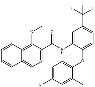 N-[2-(4-chloro-2-methylphenoxy)-5-(trifluoromethyl)phenyl]-1-methoxynaphthalene-2-carboxamide,632292-45-6,结构式