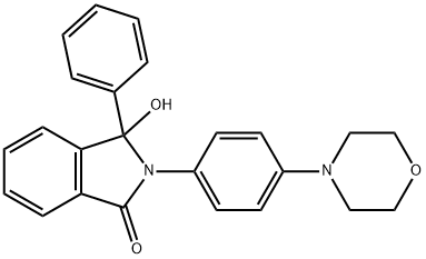 3-hydroxy-2-(4-morpholin-4-ylphenyl)-3-phenylisoindol-1-one 化学構造式