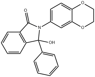 2-(2,3-dihydro-1,4-benzodioxin-6-yl)-3-hydroxy-3-phenylisoindol-1-one Struktur
