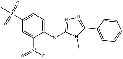 4-methyl-3-(4-methylsulfonyl-2-nitrophenyl)sulfanyl-5-phenyl-1,2,4-triazole,634168-81-3,结构式