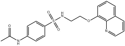 N-[4-(2-quinolin-8-yloxyethylsulfamoyl)phenyl]acetamide 化学構造式