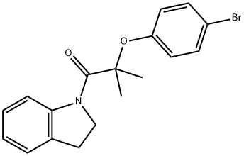 2-(4-bromophenoxy)-1-(2,3-dihydroindol-1-yl)-2-methylpropan-1-one Structure