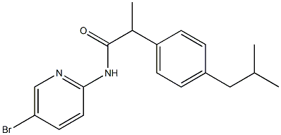 N-(5-bromopyridin-2-yl)-2-[4-(2-methylpropyl)phenyl]propanamide 结构式
