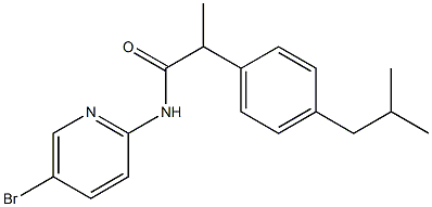 N-(5-bromopyridin-2-yl)-2-[4-(2-methylpropyl)phenyl]propanamide,634175-81-8,结构式