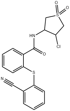 N-(4-chloro-1,1-dioxothiolan-3-yl)-2-(2-cyanophenyl)sulfanylbenzamide Structure