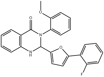 2-[5-(2-fluorophenyl)furan-2-yl]-3-(2-methoxyphenyl)-1,2-dihydroquinazolin-4-one Structure
