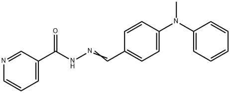 N-[(E)-[4-(N-methylanilino)phenyl]methylideneamino]pyridine-3-carboxamide Struktur